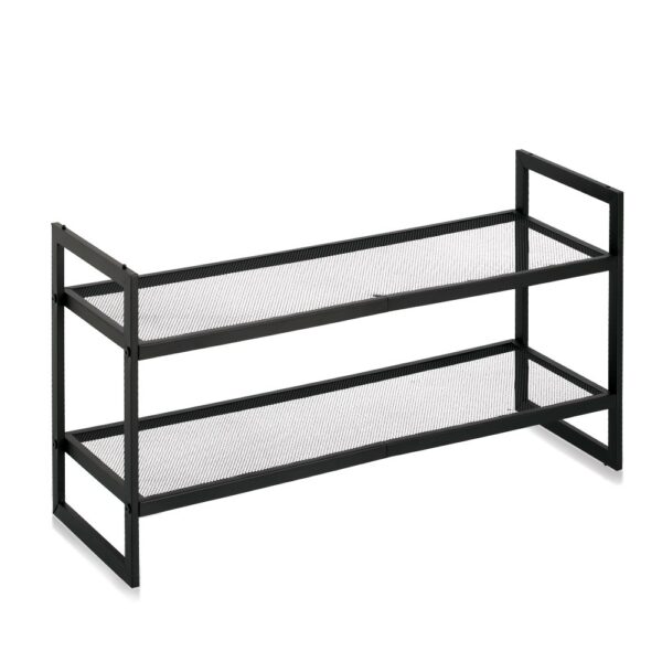 Schuhregal mit 2 Ablagen, stapelbar, Metall,