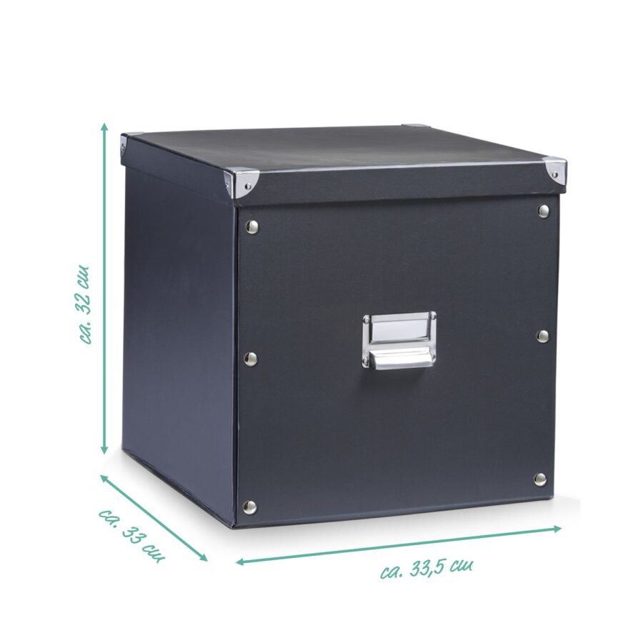 Aufbewahrungsbox, Pappe, schwarz – Ansicht 2