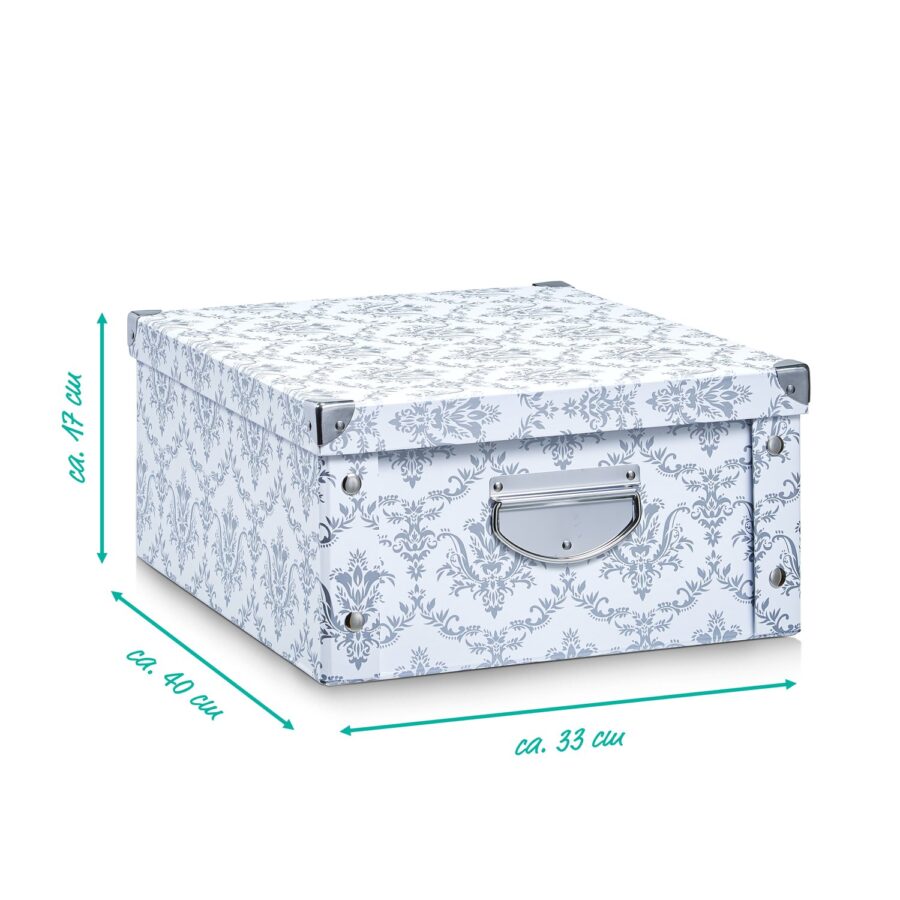 Aufbewahrungsbox "Vintage", Pappe, weiß – Ansicht 2