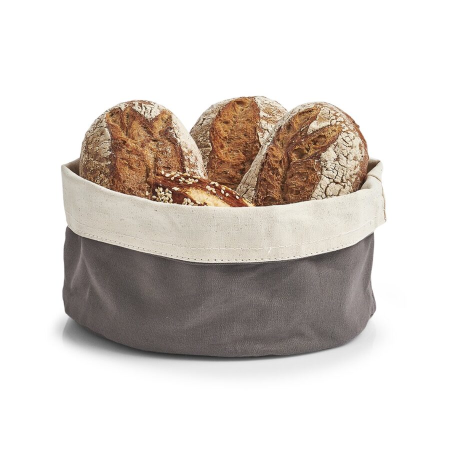 Brotbeutel, Baumwolle, taupe/creme – Ansicht 2