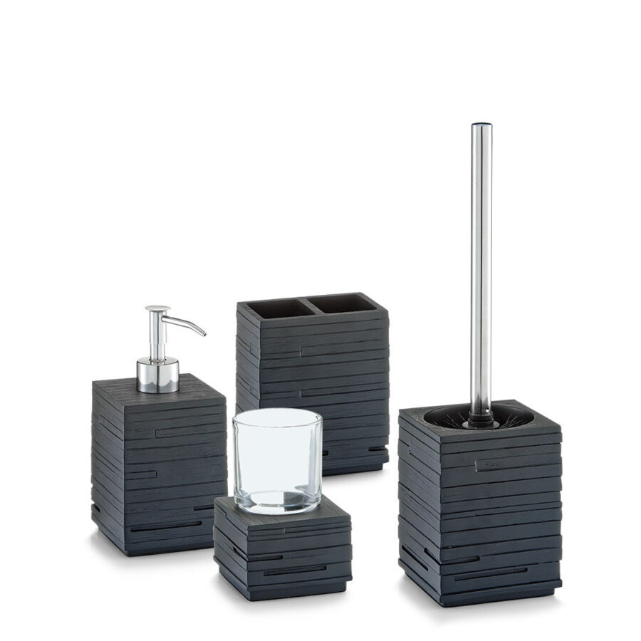 WC-Bürste "Schiefer", Polyresin, schwarz – Ansicht 3