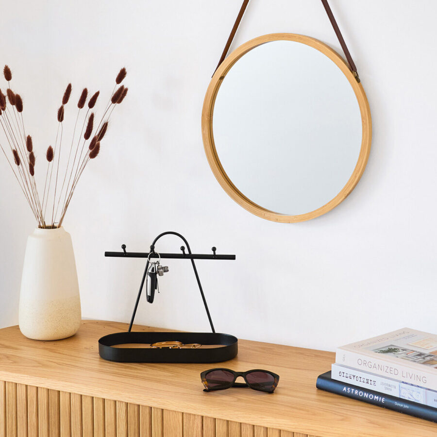 Ablage mit Haken, Metall/Kork, schwarz – Lifestyle 2