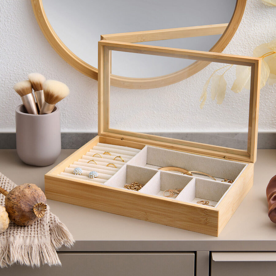Schmuckkästchen, Bambus/MDF/Glas – Lifestyle 1