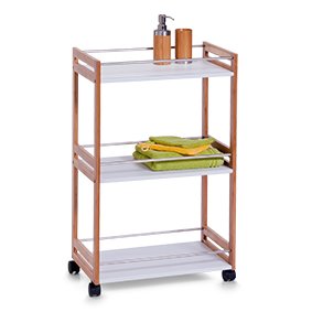 Rollwagen, MDF/Bambus, weiß – Ansicht 3