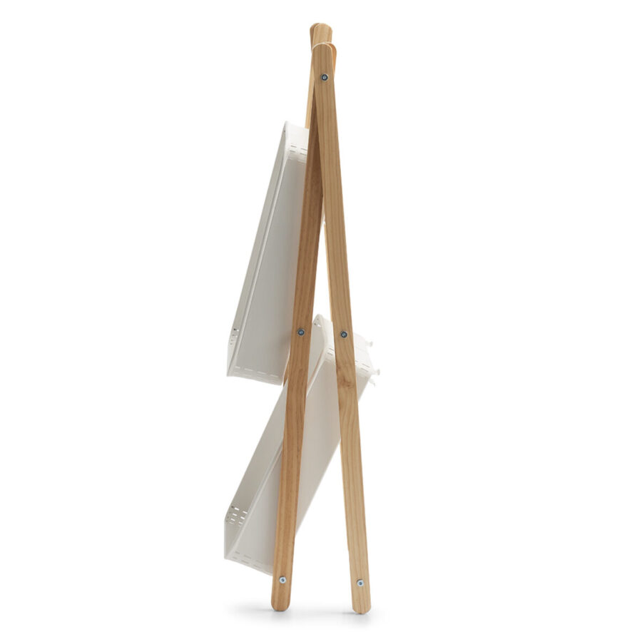 Standregal m. 2 Körben, Metall/Holz, weiß – Ansicht 8