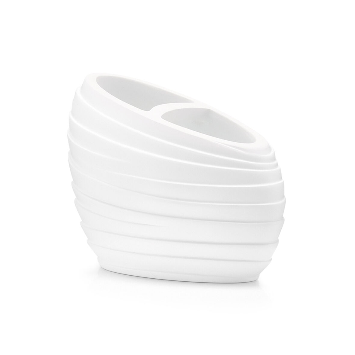 Zahnbürstenhalter 'Abstrakt', Polyresin, weiß