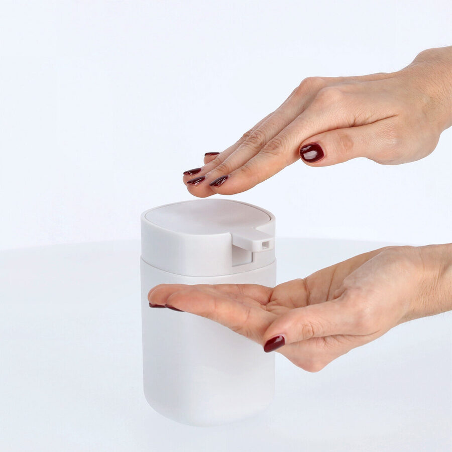Seifenspender, Kunststoff, weiß – Ansicht 3