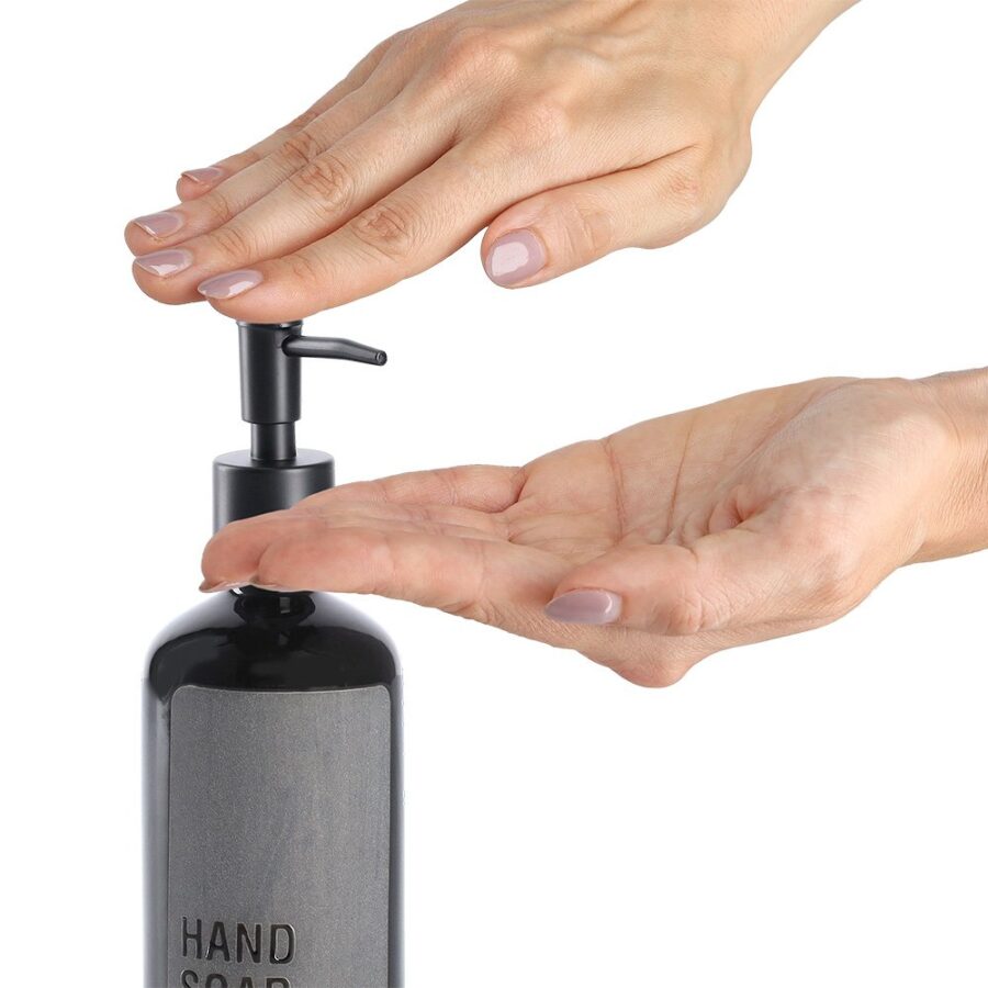 Seifenspender "Handsoap", Steingut, schwarz – Ansicht 2