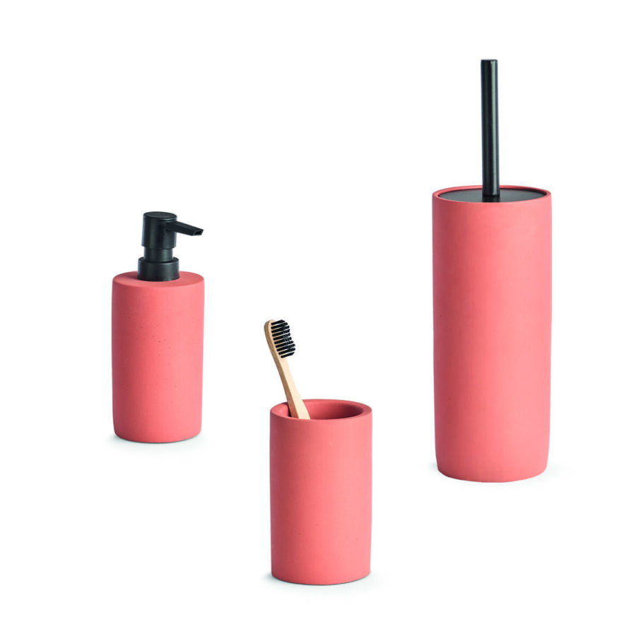 Zahnputzbecher, Zement, terracotta – Ansicht 4