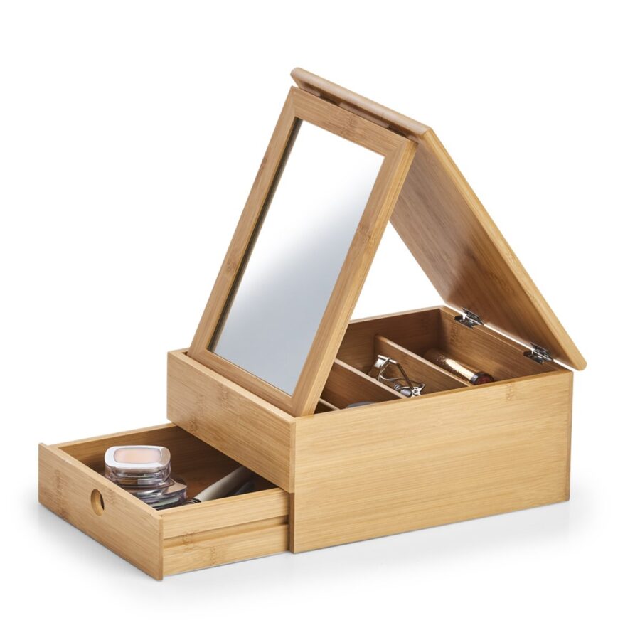 Schmuckkästchen m. Spiegel, Bambus – Ansicht 3