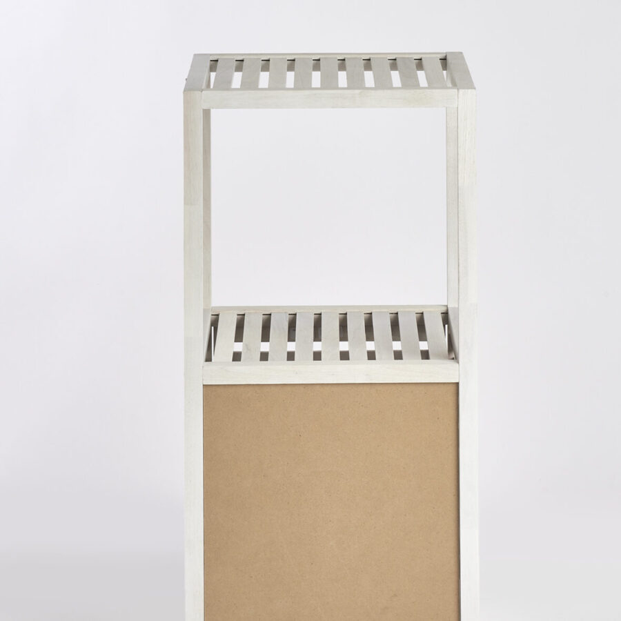 Badschrank m. Ablage, Walnussholz, naturweiß – Ansicht 2