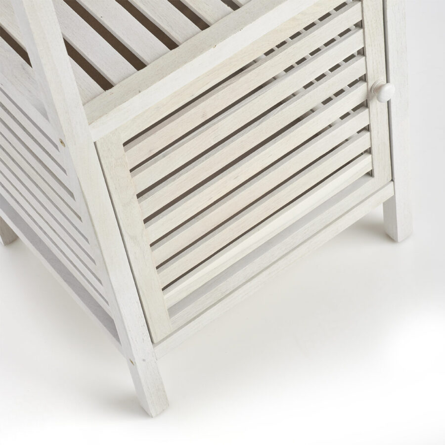 Badschrank m. Ablage, Walnussholz, naturweiß – Ansicht 4