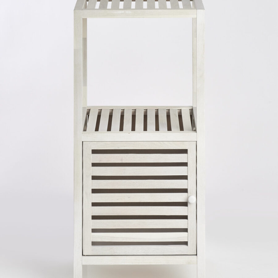 Badschrank m. Ablage, Walnussholz, naturweiß – Ansicht 7