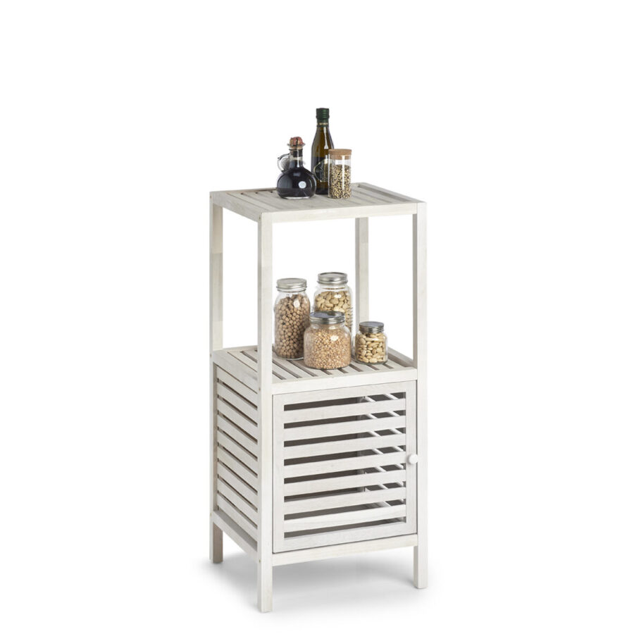 Badschrank m. Ablage, Walnussholz, naturweiß – Ansicht 8