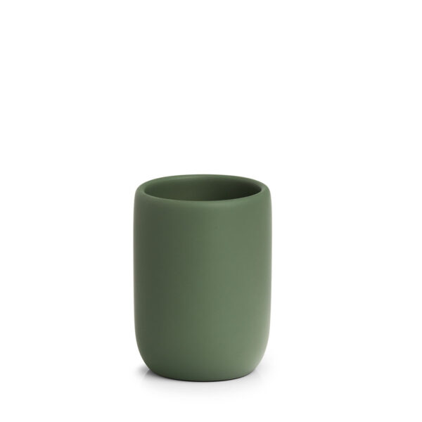 Zahnputzbecher "Modern", Polyresin, salbei