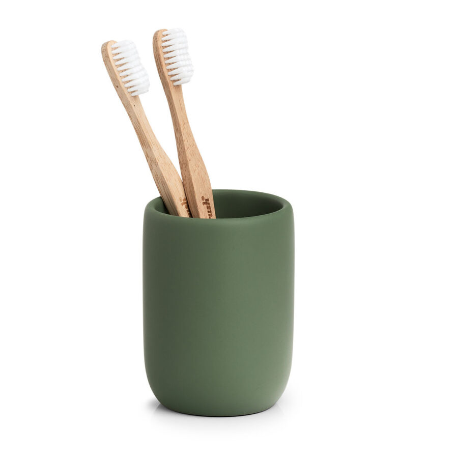 Zahnputzbecher "Modern", Polyresin, salbei – Ansicht 5