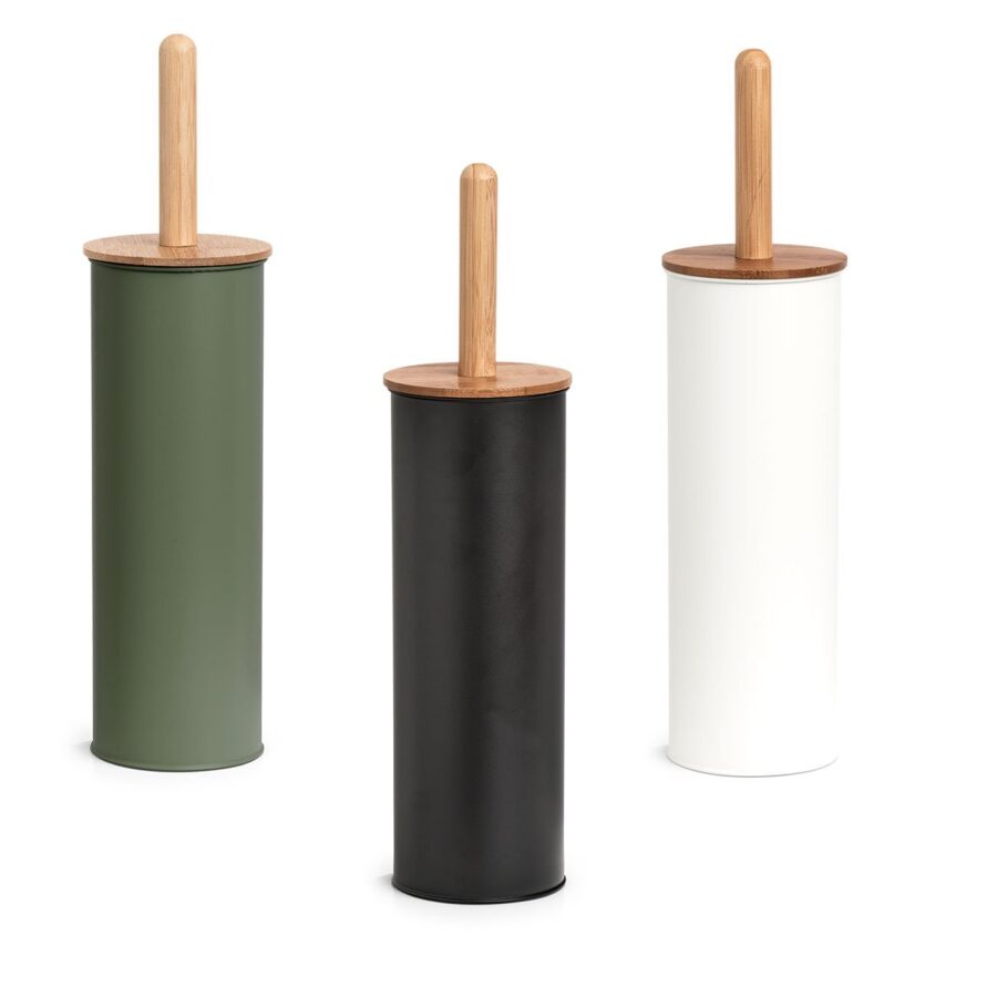 WC-Bürste, Metall/Bambus/Kunststoff, weiß – Ansicht 4