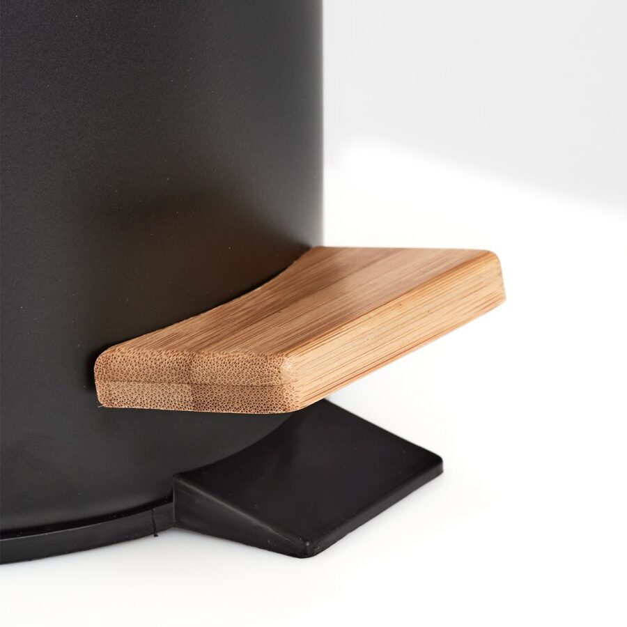 Kosmetikeimer, 3 ltr., Metall/Bambus/Kunststoff, – Ansicht 2