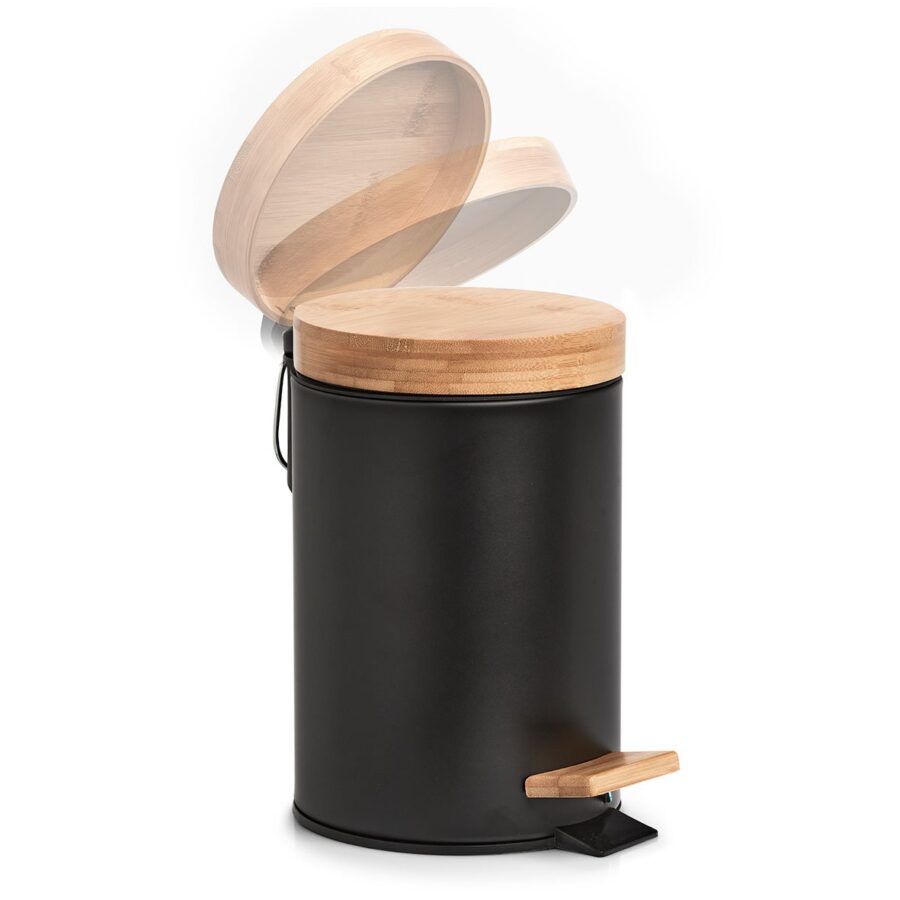 Kosmetikeimer, 3 ltr., Metall/Bambus/Kunststoff, – Ansicht 9