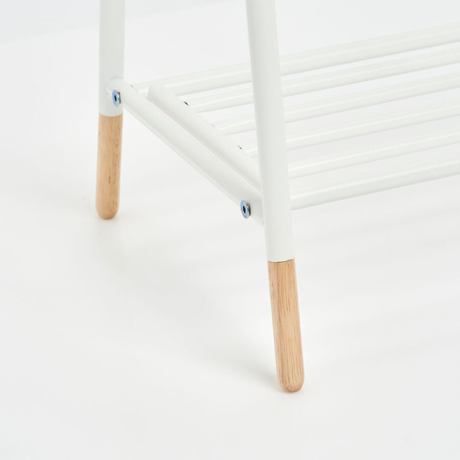 Handtuchständer, Metall/Holz, weiß – Ansicht 2