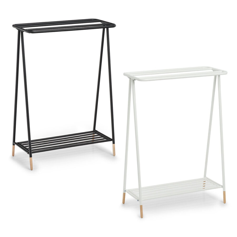 Handtuchständer, Metall/Holz, weiß – Ansicht 4