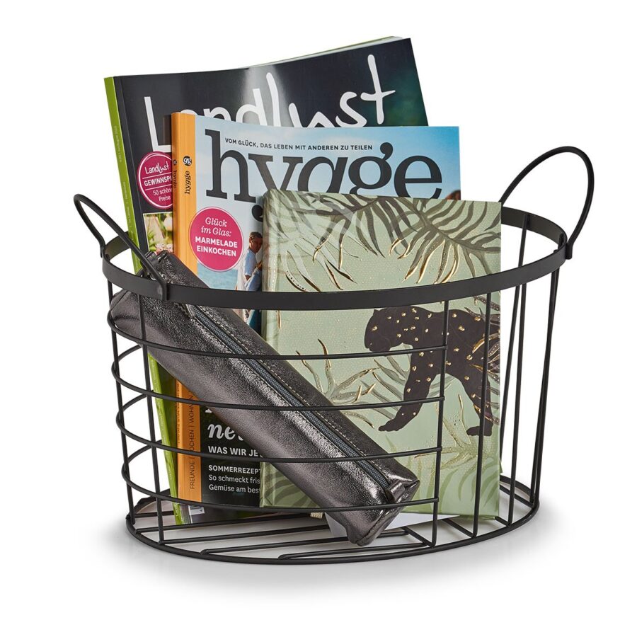 Aufbewahrungskorb, Metall, schwarz – Ansicht 2