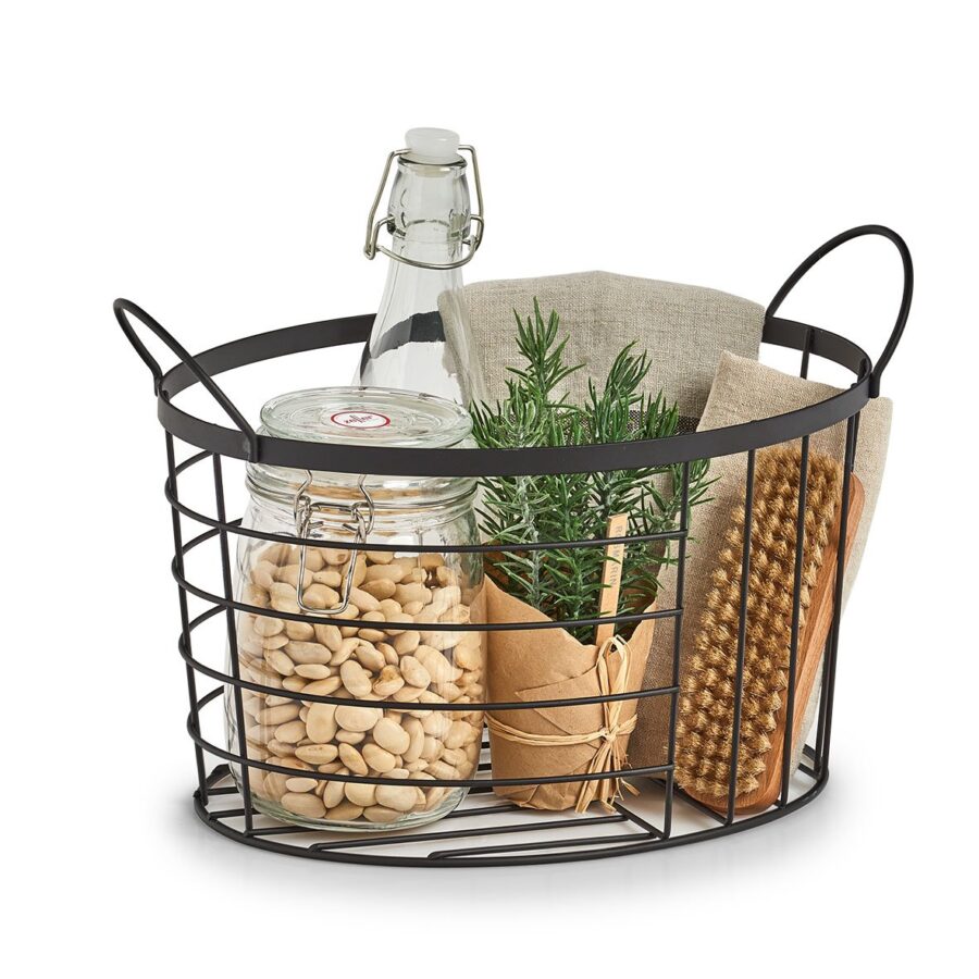 Aufbewahrungskorb, Metall, schwarz – Ansicht 4