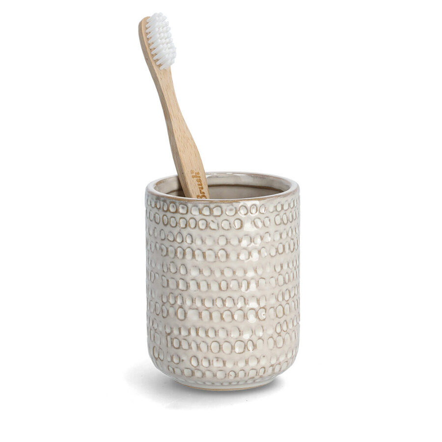 Zahnputzbecher "Natural Structure", Steingut, – Ansicht 6