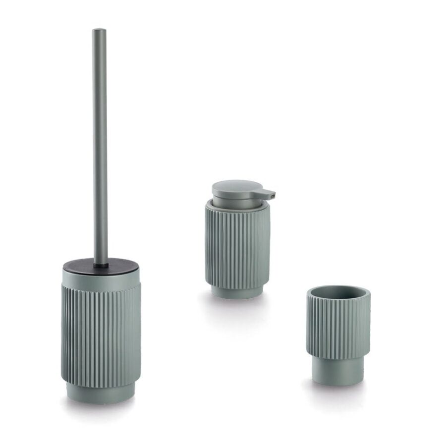 Seifenspender "Stripes", Polyresin, salbei – Ansicht 2