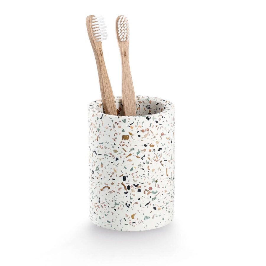 Zahnputzbecher "Terrazzo", Zement – Ansicht 2