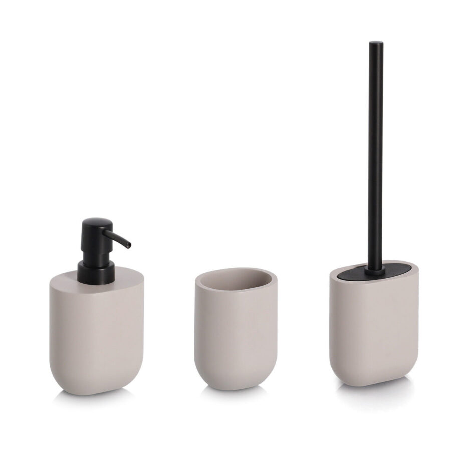 Seifenspender, Polyresin/Kunststoff, greige – Ansicht 4