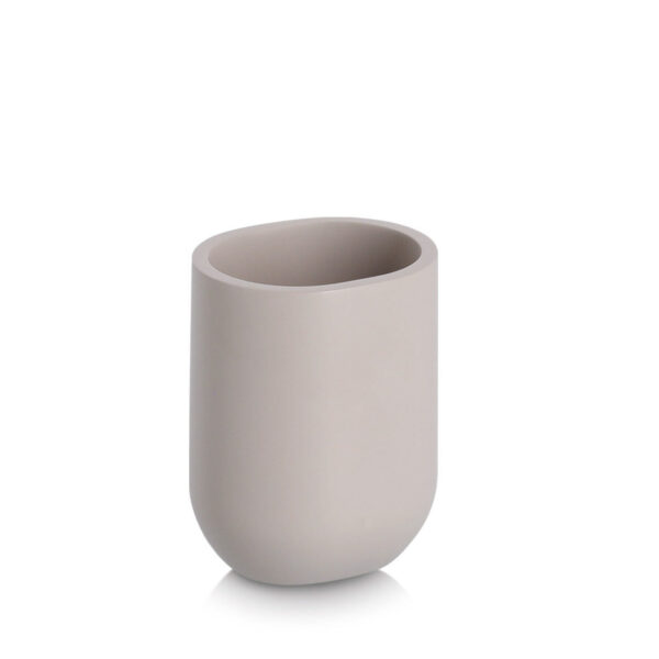 Zahnputzbecher, Polyresin, greige