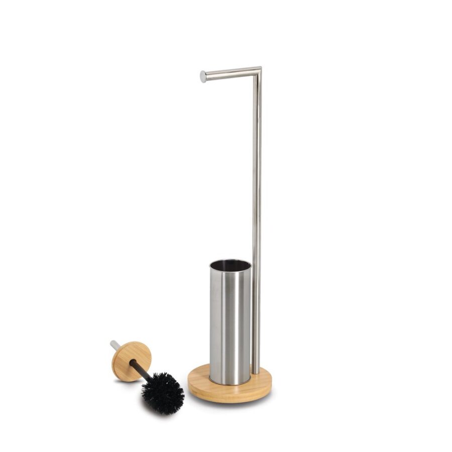 WC-Garnitur, Edelstahl/Bambus – Ansicht 4