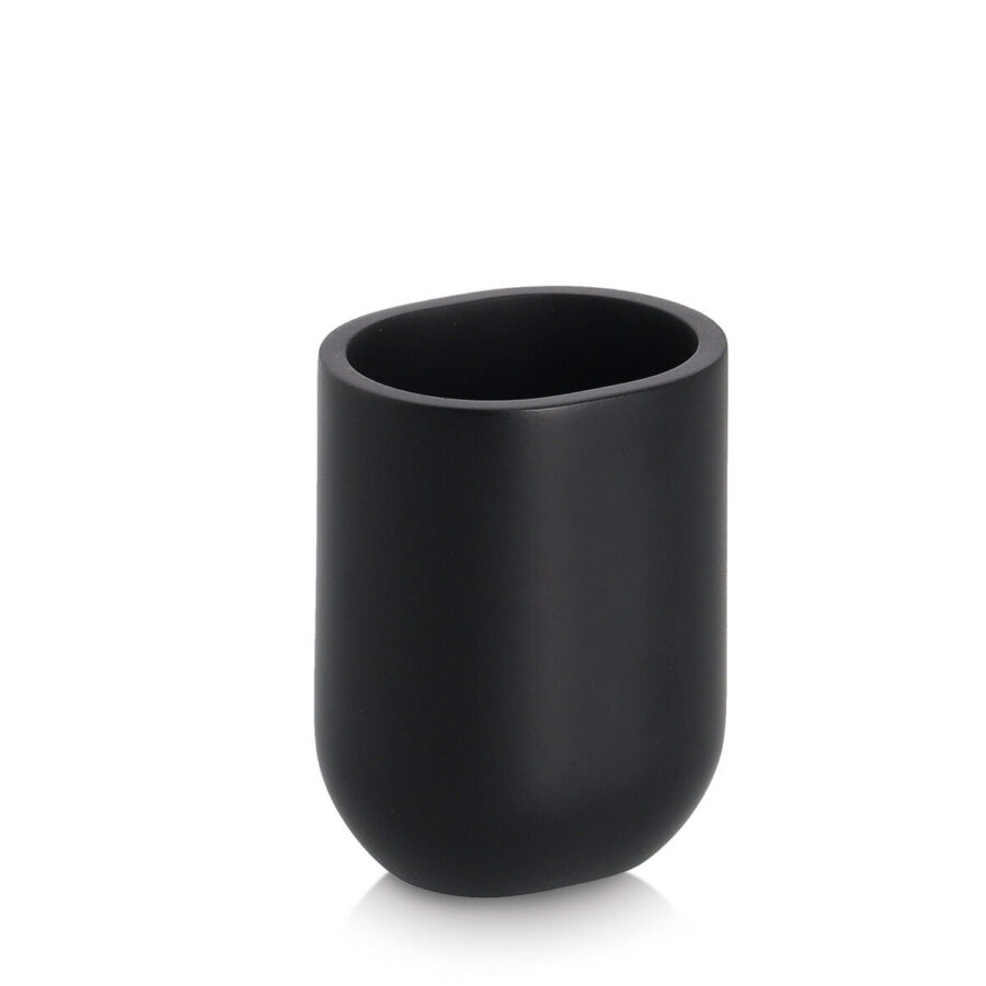 Zahnputzbecher, Polyresin, schwarz