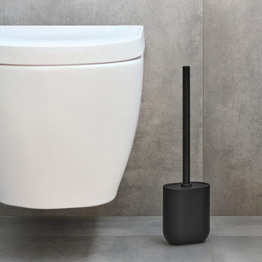 WC-Bürste, Polyresin/Edelstahl/TPR, schwarz – Lifestyle 1