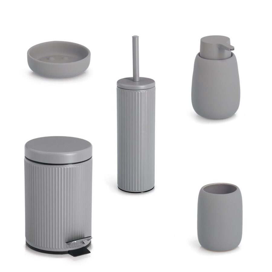 Zahnputzbecher, Keramik, grau – Ansicht 4