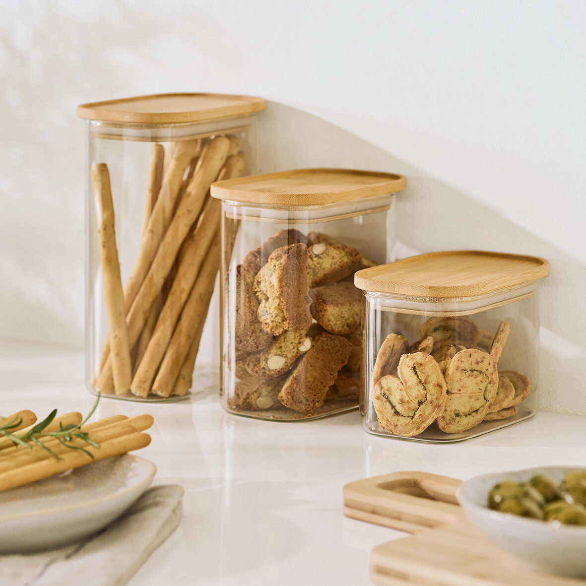 Vorratsglas mit Bambusdeckel, 1000 ml
