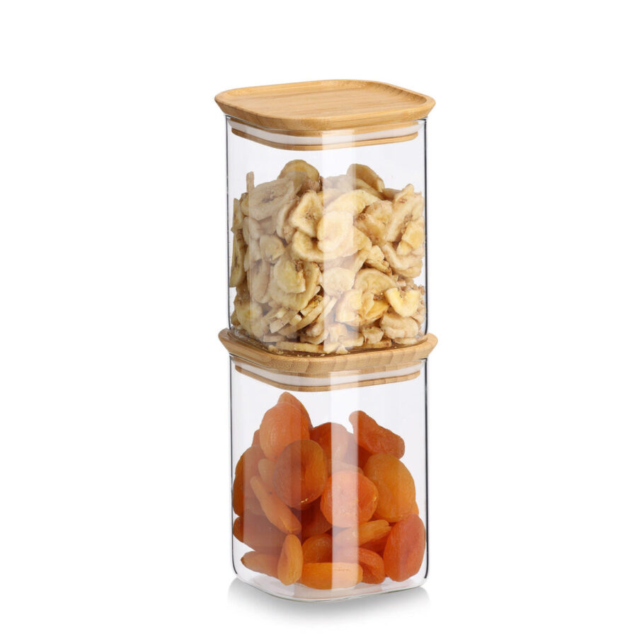 Vorratsglas-Set, 6-tlg. mit Bambusdeckeln – Ansicht 3