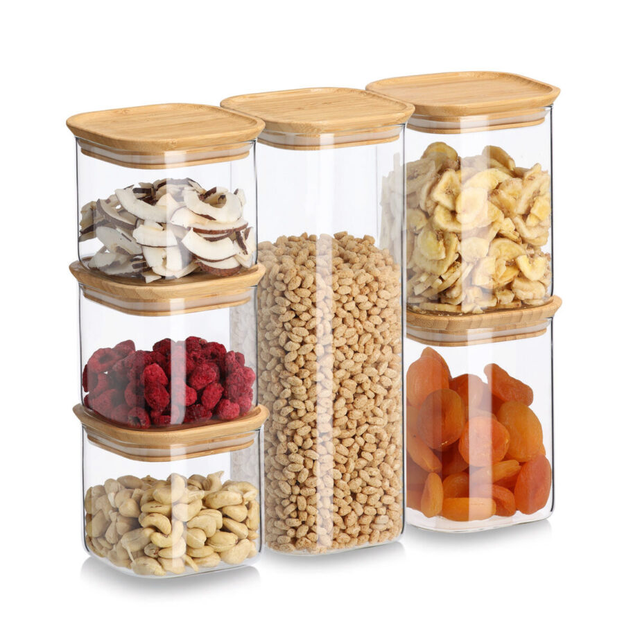 Vorratsglas-Set, 6-tlg. mit Bambusdeckeln – Ansicht 9