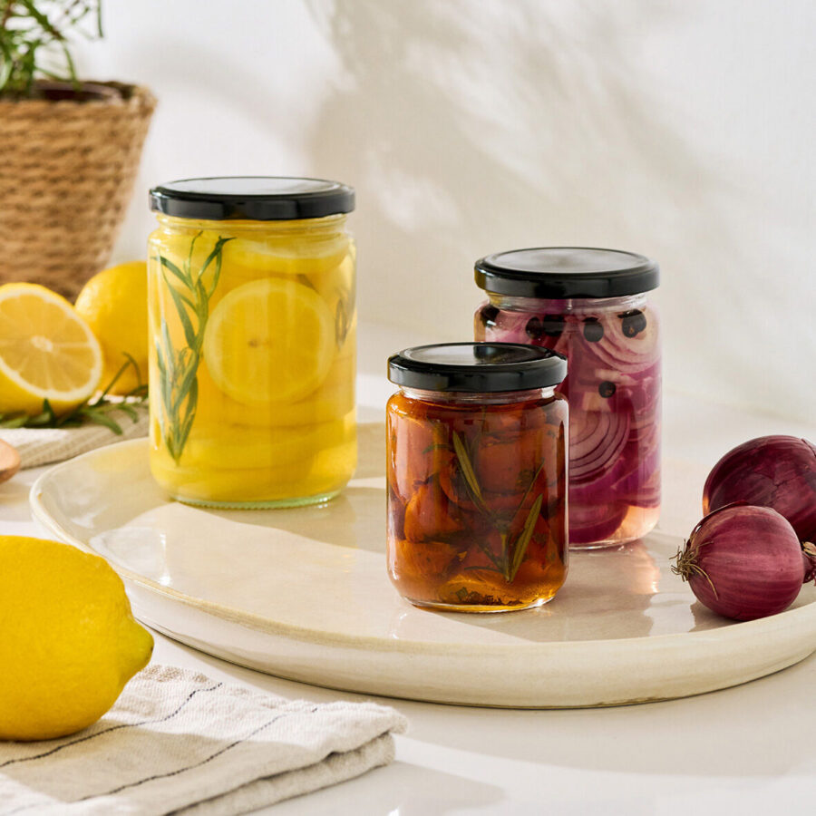 Einmachglas mit Metalldeckel, 350 ml, schwarz – Lifestyle 1