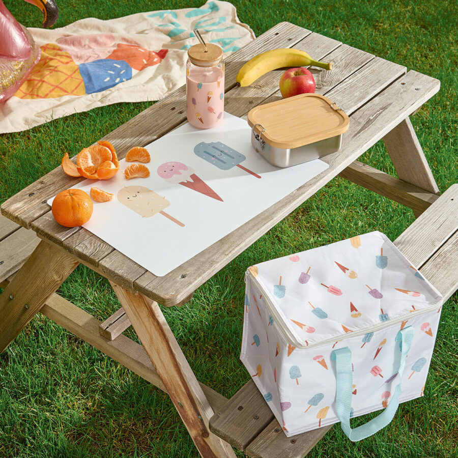 Trinkglas "Ice cream" m. Bambusdeckel und – Lifestyle 2