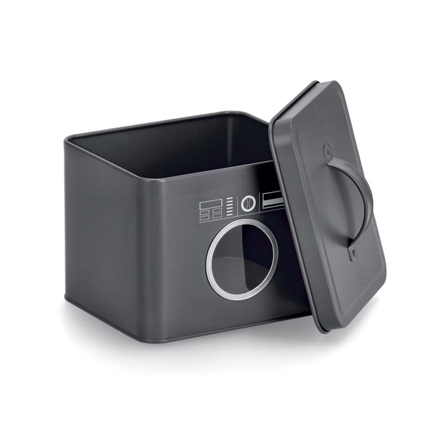 Waschpulver-Box, Metall, anthrazit – Ansicht 4