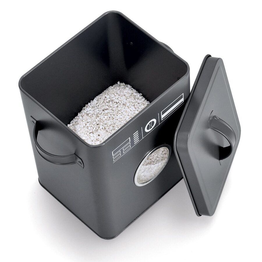 Waschpulver-Box, Metall, anthrazit – Ansicht 2