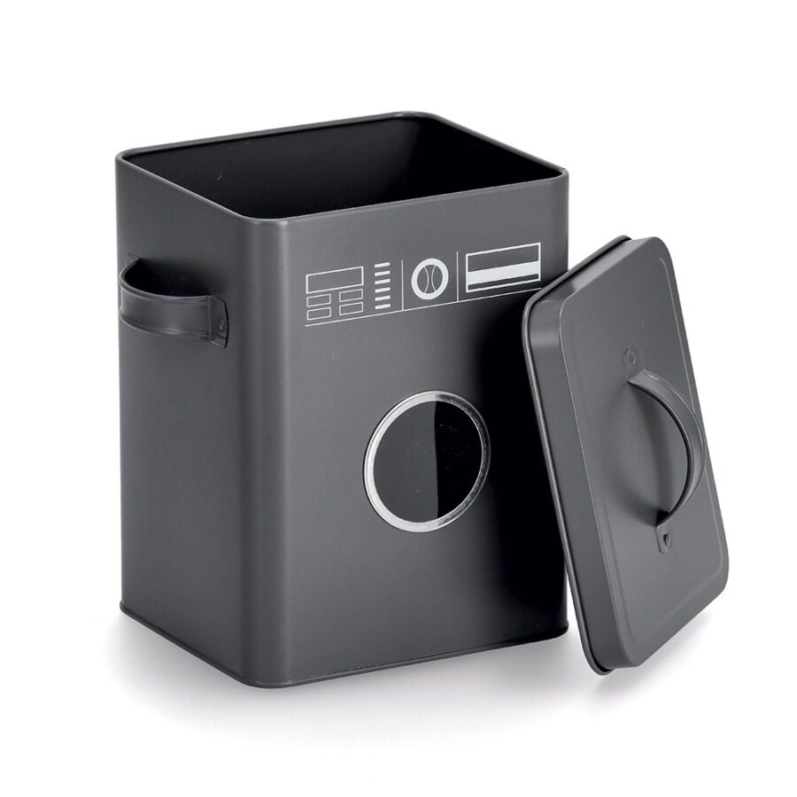Waschpulver-Box, Metall, anthrazit – Ansicht 4