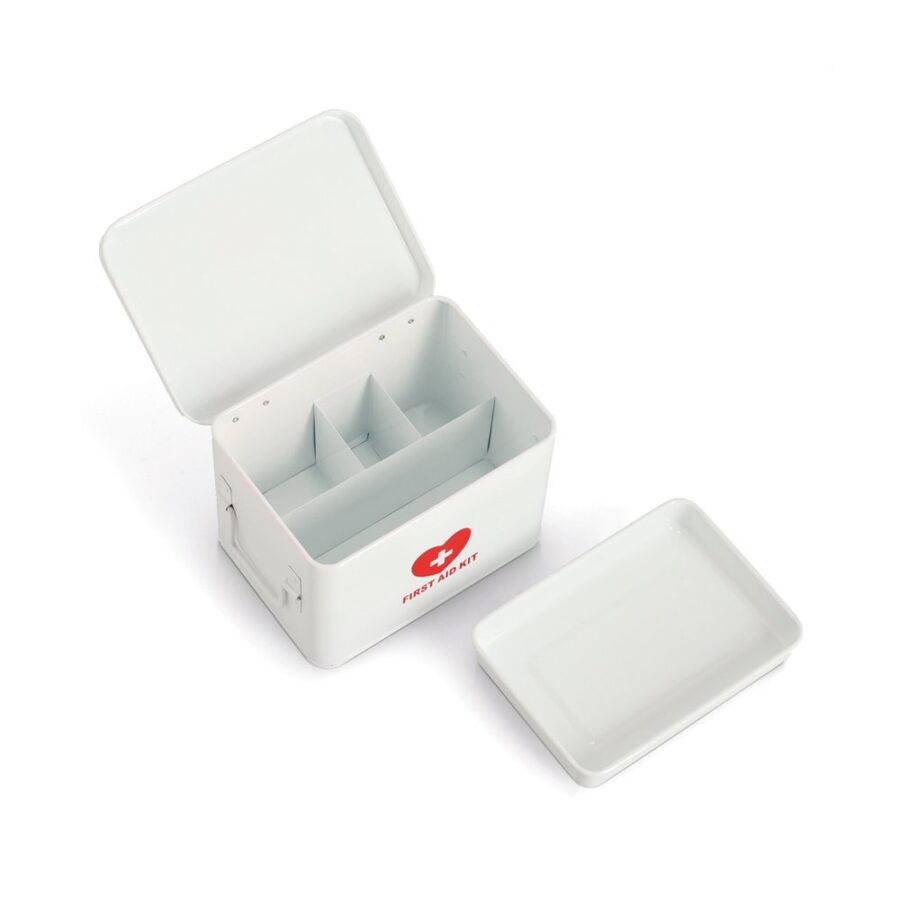 Medizinbox, Metall, weiß – Ansicht 2