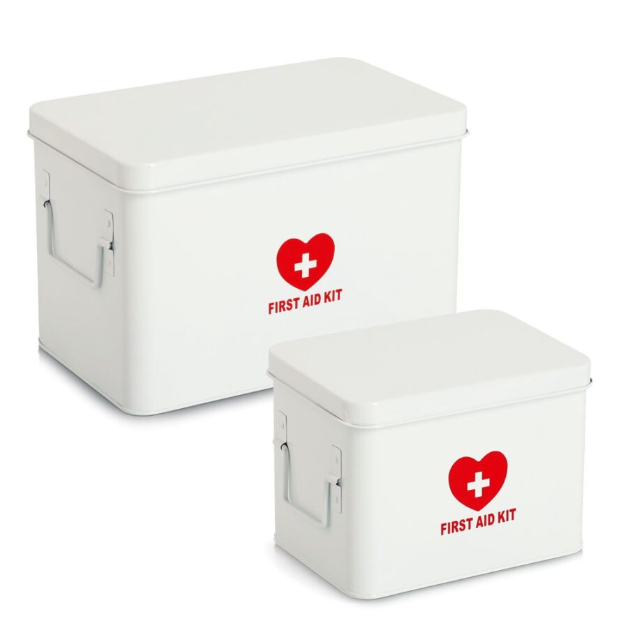 Medizinbox, Metall, weiß – Ansicht 6