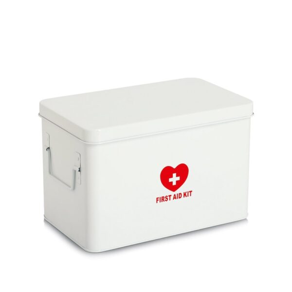 Medizinbox, Metall, weiß