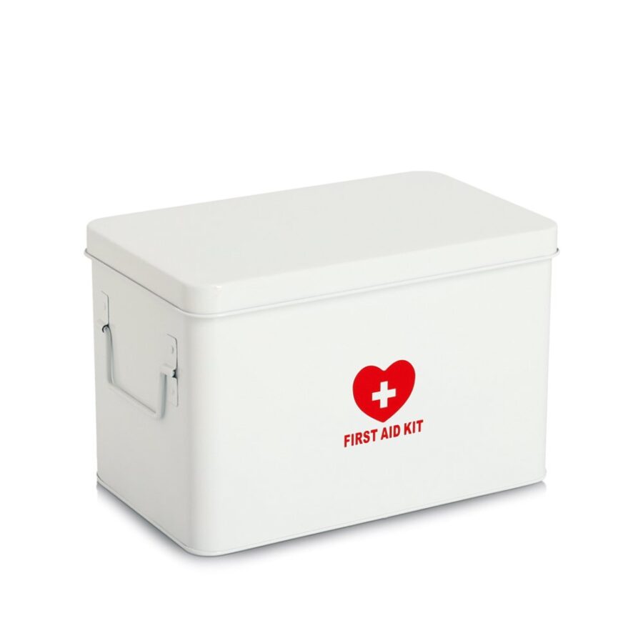 Medizinbox, Metall, weiß