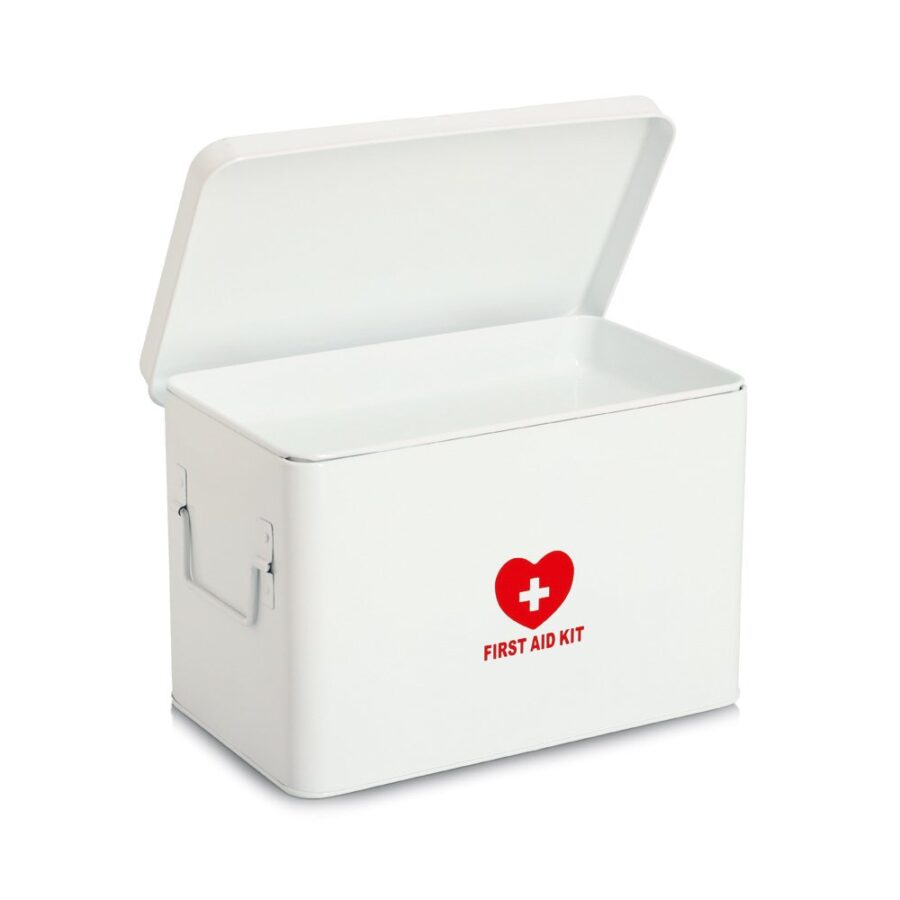 Medizinbox, Metall, weiß – Ansicht 2