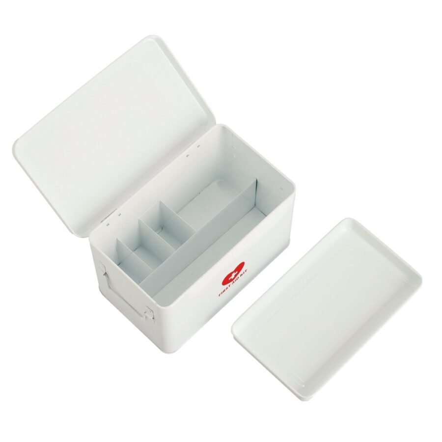 Medizinbox, Metall, weiß – Ansicht 3